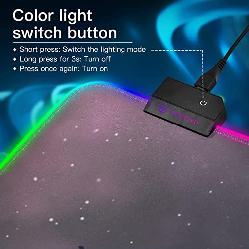 MNSRUU Геймърска Подложка за мишка RGB - Голям led подложка за клавиатура с гладка, водоустойчива повърхност и неплъзгащи гумена