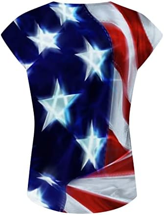 Патриотични Ризи с Флага на САЩ за Жени, Летни Тениски на Деня на Независимостта, Блузи с V-образно Деколте