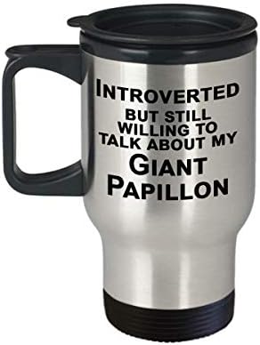 Чаша за пътуване с гигантски Заек Papillon, Подарък за Фен на Зайци, Подаръци Интровертам - Интровертам, Но