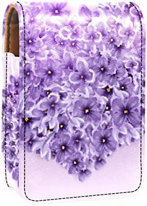 Лилав Калъф за червило във формата на цвете под формата на Любов с Огледало за Кожа Кесията, Косметичка за грим, Настанява