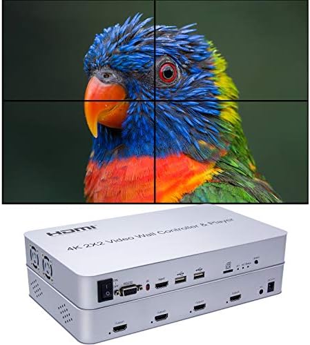 Контролер видеостены заличи имотите и плеър 2x2 4K 3840x2160 @ 30Hz Процесор HDMI 1.4 HDCP 1.4 Подкрепа за режима