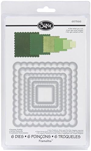 Комплект печати Sizzix Framelits 6/PK - Квадрати, миди сен жак