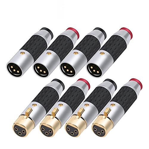 Жак микрофонного кабел KOFORD X L R XLR-жена или XLR-мъжки 3-Пинов Директен черно-червена запушалка 10шт (Цвят: 10xD1009F-Черен)