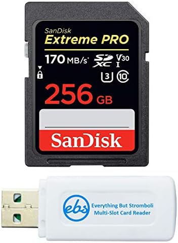 Карта памет SanDisk 256GB SDXC Extreme Pro Работи с беззеркальной камера Canon EOS R5 C (SDSDXXY-256G-GN4IN)