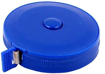 X-DREE 60 1,5 М Пластмасова кръгла Обвивка Нажимная бутон Прибиращ двустранен Измерване на лента Владетел Син цвят (60' '1,5 М Червена пластмасова ботонна за повторна употр