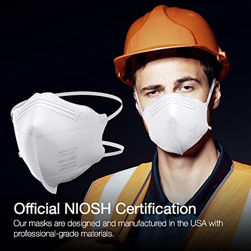 Маска за лице-дихателна маска N95 [ Произведено в САЩ] Сертифицирани NIOSH респиратори за твърди частици, N95, Маска за лице (опаковка от 30 броя)