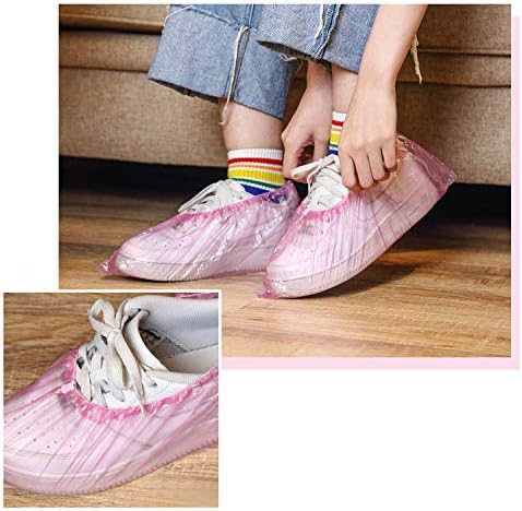 За еднократна употреба бахилы SATINIOR за пода, Килима, защитни средства за обувки, Трайни, не пълзящи (Розово, 400)