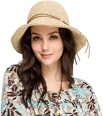 Дамски шапки Urban CoCo С Широка Периферия, Сгъваеми Летни Плажни Сламени Шапки От Слънцето