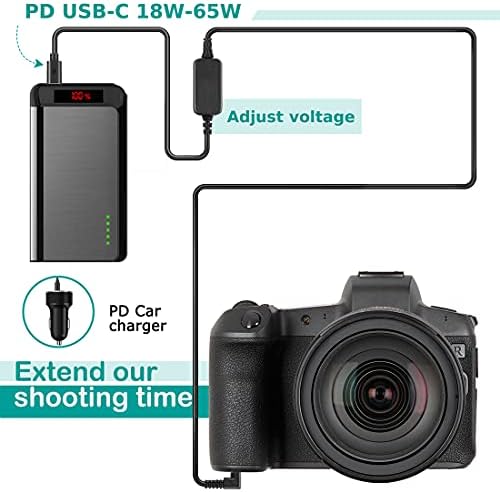 АСК-E18 USB Кабел Type-C DR-E18 Фиктивен Батерия PD Зарядно Устройство за Canon 750D 760D T6S 77D 800D 200D Бунтовник