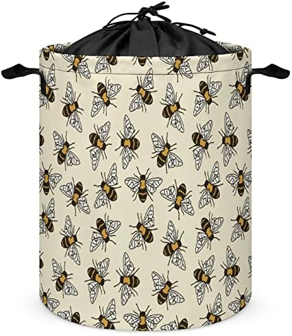 Запазване на Пчелите Кошници за бельо с Дръжки Водоустойчив Сгъваем Дантела Кръгла Кошница За Дрехи Органайзер За Съхранение