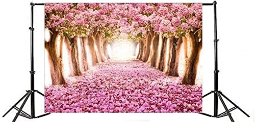 AOFOTO 8x6ft Пролетта Фон В Цвят Череша, Сладки Розови Цветя, Дърво, Цвете Листче, на Булевард, Фон За Снимки, Украса за Чай,