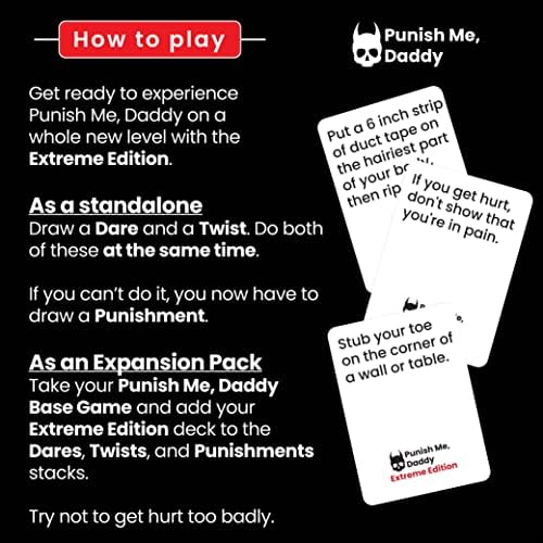 Punish Me, Татко: Extreme Edition Expansion Pack) - Играйте като допълнение към основната игра или отделна игра е Забавна игра за партита, колеж, ерген, моминско парти и събирания