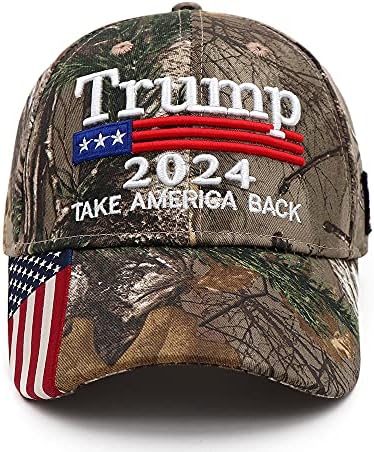 Шапка Тръмп 2024 Donald Trump HatTake America Задната Шапка с Бродерия на Хартата на САЩ Регулируема бейзболна шапка