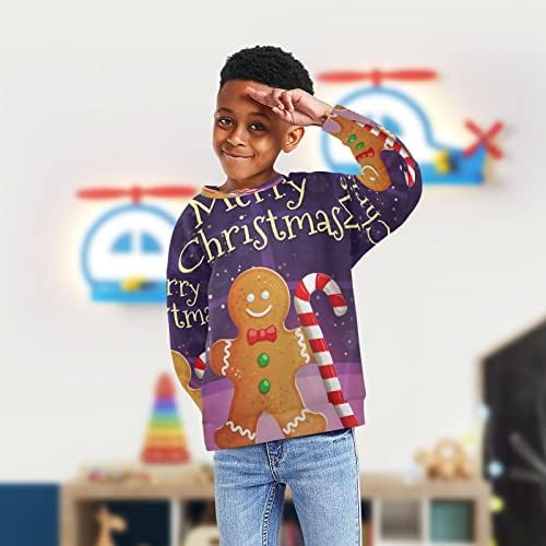 Коледен Човечето Пуловер с Конфетным Тръстика За Момчета и Момичета, Пуловер с кръгло деколте за Деца, Пуловер с