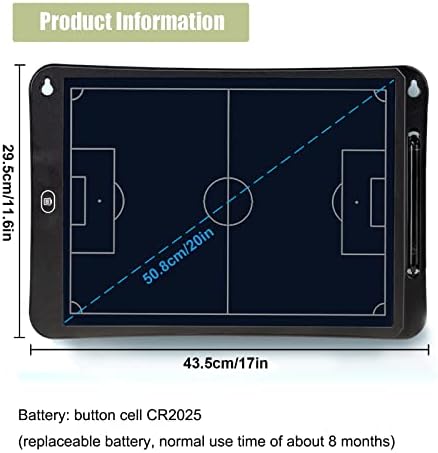 Joyeee Електронна Футболна/Тактическа дъска за футбол, Тренировочная дъска за футболни тренировки с Гъвкав LCD екран