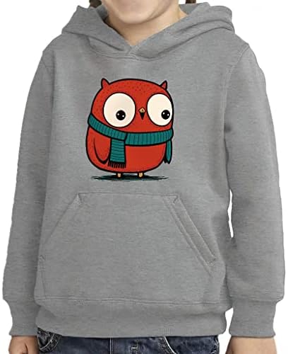Hoody-Пуловер за деца със Забавна Совой - Илюстрация Hoody Отвътре с Гъба - Графична Hoody за деца