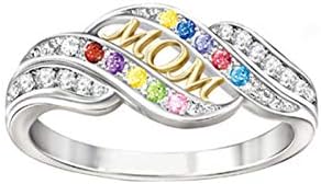 2023 Нов Ден подаръци Позлатени Подарък за Майка си два тона Диамант Празнично Женски пръстен Пръстени, Бижута набори (D, Един размер)