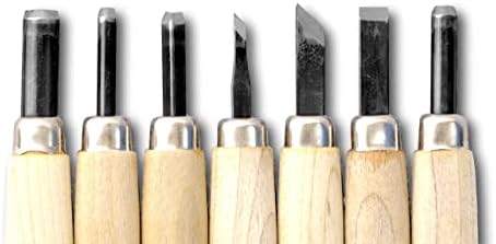 Японски Набор от инструменти за дърворезба KAKURI за начинаещи (7 бр.), Направени в Япония, Нож за Дърворезба за Дърворезба, Гравюри върху дърво, Дърворезба в линолеум, Л