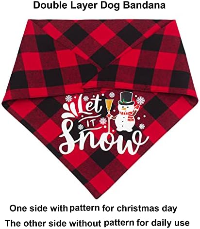 PTDECOR 2 опаковки, Кърпа за кучета, Коледно Червено-Зелен Кариран Шал за домашни любимци, Триъгълни Престилки, Шал, Коледни