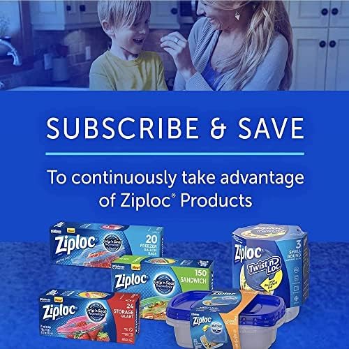 Пакети за съхранение на продукти Ziploc Quart, технология Grip 'n Seal, за да се улесни захващане, отваряне и затваряне, 30 парчета, Опаковки от 4 броя (само на 120 пакет)