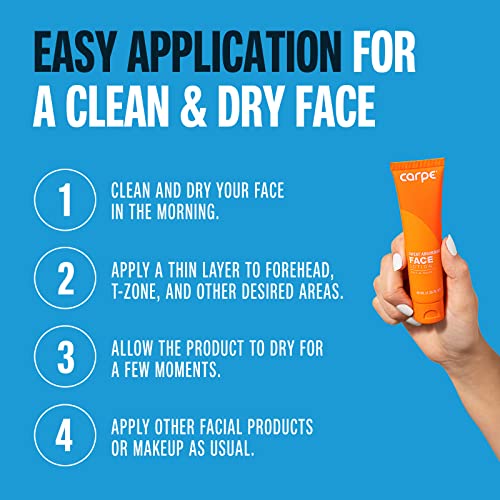 Carpe No-Sweat Face (опаковка от 3 броя) - Помага за поддържане на лицето, челото и кожата на главата е суха