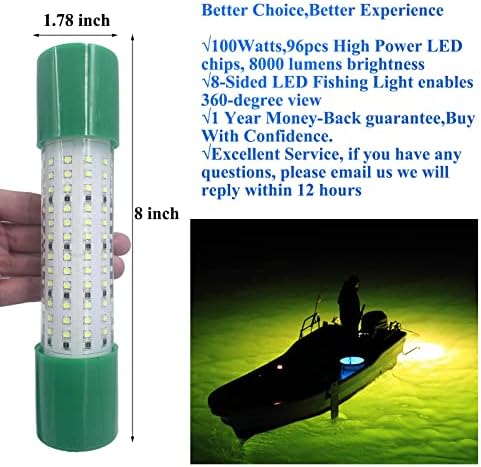 Taysing LED Потопяема Риболовен Светлина За Подводна Нощен Риболов, на Търсещия Crappie, Калмари, Лесна Стръв, Лодка, Сянка,