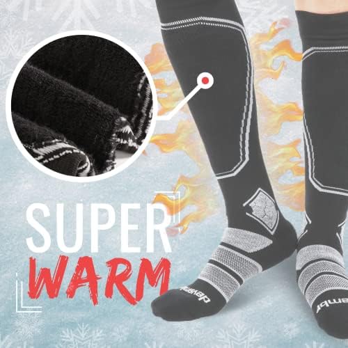 Ски чорапи devembr от мериносова вълна за мъже и Жени, Високо Чорапи за Сноуборд, Идеални за зимни спортове, Сив