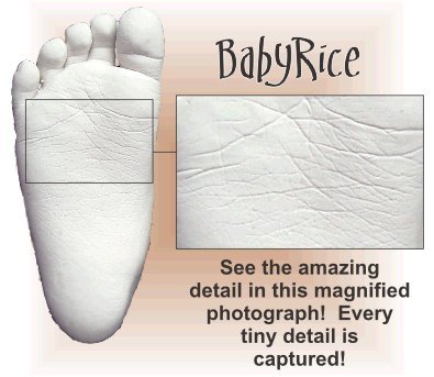 Комплект за детска леене BabyRice / Рамка от бор с размери 14,5x8,5 инча в селски стил / Кремовое определяне на 4 дупки