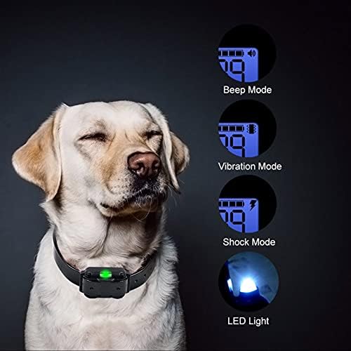 Водоустойчива Акумулаторна батерия Нашийник за дресура на кучета IP67 със Звуков сигнал, вибрация и led подсветка Режими