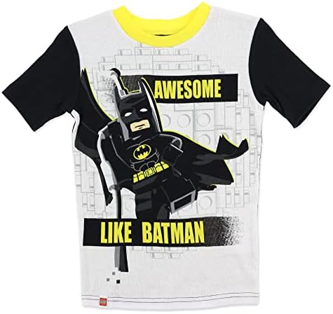 Пижамный комплект LEGO Batman за момчета, Памучен пижама от 4 теми, Размер за малки деца от 4-10