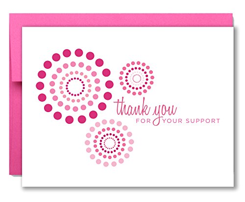 Набор от пощенски картички Two Poodle Press за 20 парчета - Подкрепа на рака на млечната жлеза Модерни картички с розова панделка в 4 варианта на изпълнение, отпечатани на пр
