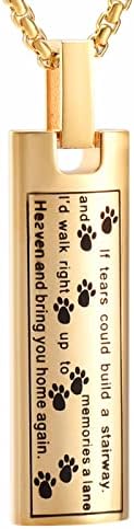 LiHiFG Бижута На Паметта За Погребения На Домашни Любимци, Отпечатък От Лапа На Кучето/Котката, Правоъгълник