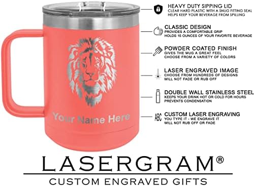 Кафеена Чаша LaserGram с Вакуумна Изолация на 15 грама, Царска Корона, е Приложен Персонални Гравиране (Корали)