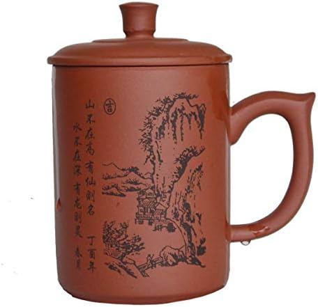 Лиан баобао Yixing Лилаво Чаена Чаша от Песъчлива Глина 500 мл Китайските Чаени Чаши Zisha С дръжка За устни (Червен)