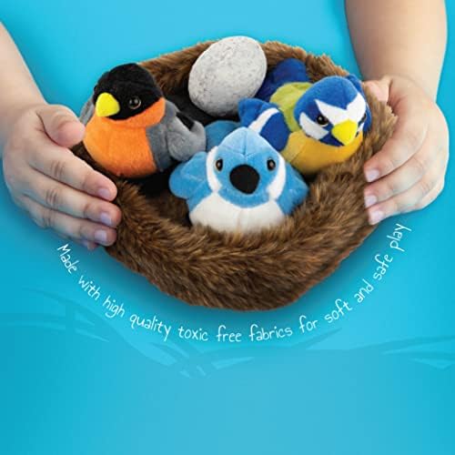 Madzee Bird Toys – Сладка плюшена играчка bird ' s nest за деца – играчка Плюшен с Птици, Яйца, Гнездо, – Стимулиращ