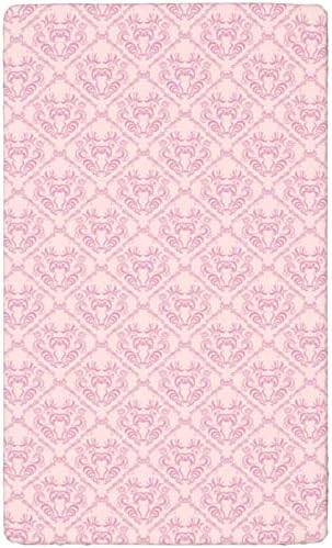 Кухненски Кърпи за яслите в стил Розово Дамаск, Портативни мини-Чаршафи за легла с Меки и Дишащи Кърпи-Чаршаф за