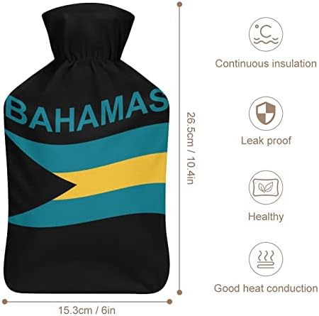 Топло за ястия с флага на Бахамските острови Гумена Топло за Легла Скъпа Топла Чанта с Калъф за Облекчаване