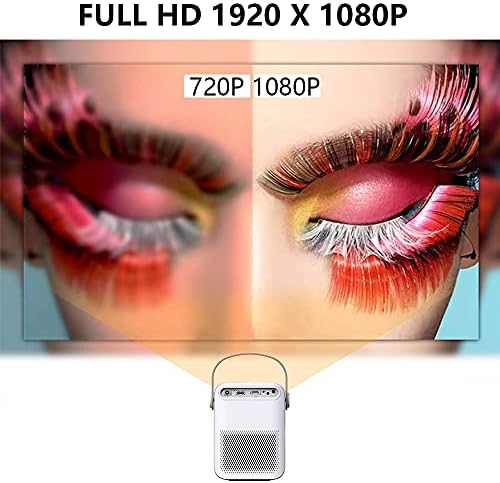 GPPZM Проектор 1080P, Пълен Мини-Проектор за домашно кино, ET30 4K Viedo в прожектор Преносими led за смартфон (Размер: