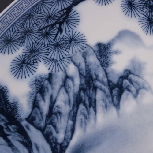 10,3-Инчов Китайски Синьо-бялата Порцеланова Чиния от бор Цин Цяньлун и кран