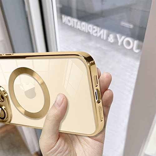 Калъф KANGHAR Magnetic Clear за iPhone 11 Pro Max със защита на обектива на фотоапарата [Съвместим с MagSafe] Луксозен Броня с покритие от мека TPU, устойчив на удари Тънък Защитен калъф за