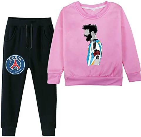 BenLP Libister/ Hoody с качулка за момчета и момичета Messi Crewneck и спортни панталони - 2 броя, Спортни дрехи,