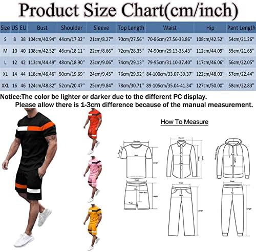 RUIRUILICO Комплект от Тениска и Шорти за Мъже, Летен Спортен Костюм в цвят на Блок, и Ежедневни Облекла от 2 Теми, Спортен Спортен