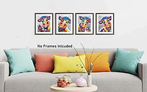 Плакати bcf с абстрактно крави, стенни щампи, цветна картина в стил поп-арт със Собствени крави, забавни крави върху платно
