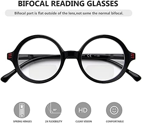 Eyekepper, 4 опаковки Бифокальных Очила За четене, Женски Кръгли Двухфокусные Четци С Малки Лещи