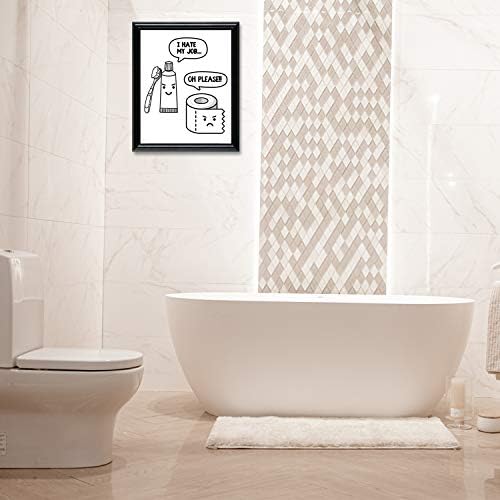 Забавен интериор в банята и щампи за баня - Декор на стените на банята - Стенно изкуство баня - Щампи за баня - Смешни знаци