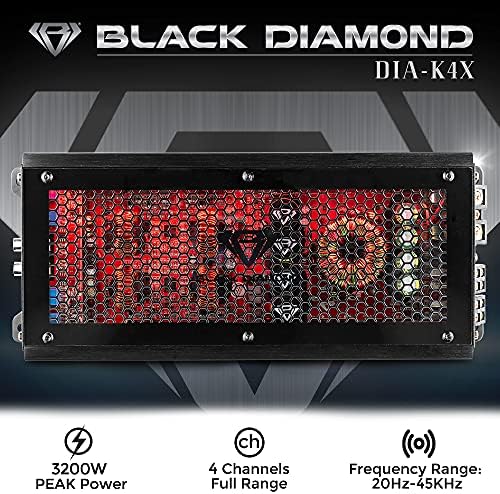 Авто аудиоусилитель Black Diamond Dia-K4X – 4 канала, Пълен обхват, клас D, 3200 W