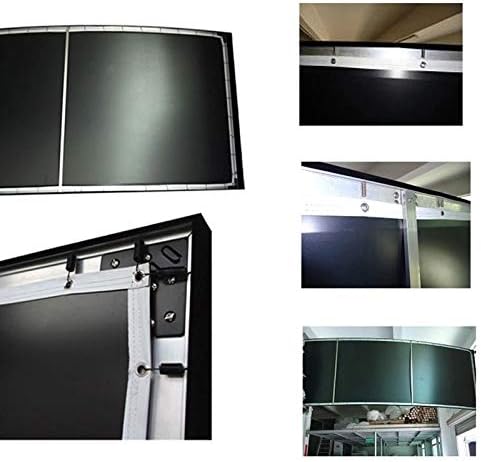 PBKINKM 4K 16:9 Бели Тъкани Акустичен Прозрачен Адаптивни 3D Извити Прожекционен Екран с Фиксирани Панела за Проектиране на