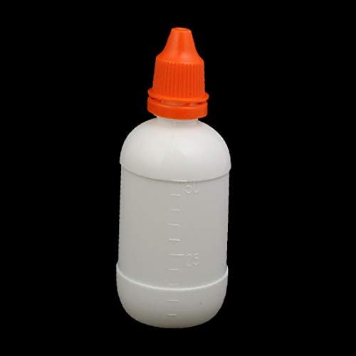 X-DREE 5шт 35 мм Диаметър 50 мл PE Пластмасов Сжимаемая бутилка-краен Бял цвят (5шт 35 мм Диаметър 50 мл PE Пластмасова