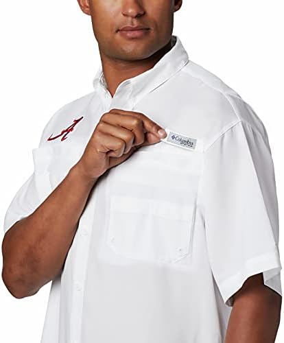 Мъжка риза Tamiami с къс ръкав Columbia NCAA Crimson Tide, X-Large, АЛА - Бял