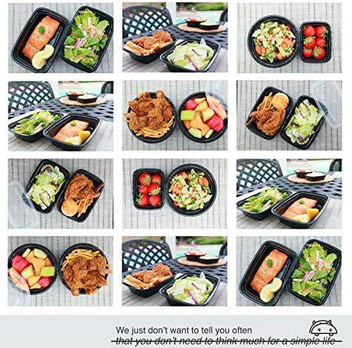 Съдове за приготвяне на малки порции PARTYHIPPO да използвате единични с капаци, 12 унции, 12 опаковки, Обяд